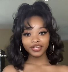 Curly Short Silk Press, Blowout Short Hairstyles, Zaria Peterson Hairstyles, Mid Length Hair Styles Black Women, Short Hairstyles With Bangs Black Women, Shoulder Length Curls Hairstyles, Baddie Hairstyles For Short Hair With Bangs, Straighten Hair Black Women, Cute Hair Styles Short Hair Easy