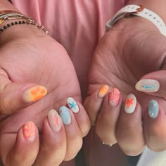 Sue Bagley Nails, Summer Design Nails, Beach Summer Nails, Beach Nail Ideas, Teen Nails, Beachy Nails, Minimal Nails, Basic Nails, Girly Acrylic Nails