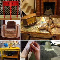 several different types of furniture are shown in this collage