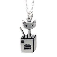 Sterling Silver Little Cat in a Box Necklace – Mark Poulin Jewelry Sterling Silver Charm Necklace, Box Necklace, Animal Pendant, Sterling Silver Cat, Dog Jewelry, Silver Cat, Cat Charm, Cat Pendants, Cat Jewelry