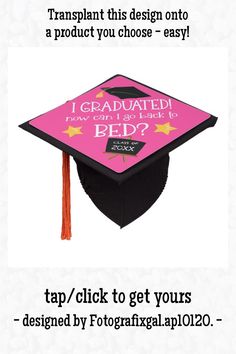 Funny Grad Now Can I Go Back To Bed Pink Graduation Cap Topper - tap to personalize and get yours #GraduationCapTopper #graduation, #fun #grad #quote, #back Black Graduation Cap Topper For School, Personalized Black Graduation Accessories, Black Letter Print Graduation Cap Topper, Customizable Black Graduation Cap Topper, Black Graduation Cap Topper With Letter Print, Customizable Black Graduation Cap Topper For School, Customizable Black Graduation Accessories, Pink Graduation Cap, Pink Graduation