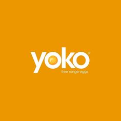 the yoko logo on an orange background