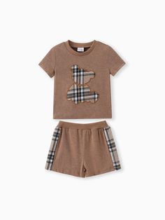 * Each size includes: 1 Tee & 1 Shorts 
* Soft and comfy 
* Loose-fit
* Elasticized waist
* Material: 65% Polyester, 35% Cotton
* Machine wash, tumble dry 
* Imported Tee Shorts, Boys Plaid, Bear Graphic, Shorts Set, Baby Sets, Short Sets, Short Sleeve Tee, Loose Fitting