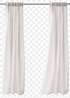 two white curtains hanging on a clothes line with no curtain, transparent and png