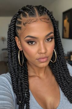 Bring the family together with these exciting game night ideas that guarantee fun! Curls Braids Hairstyles, Cornrows With Curls, Black Cornrows, Half Cornrows, Side Cornrows, Curls Braids, Sleek Braid, Cornrow Ponytail, Two Braid Hairstyles