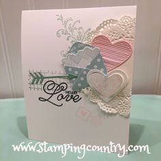 a close up of a greeting card with hearts on the front and back of it