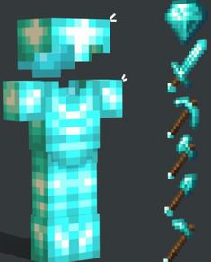 an image of some pixelated objects in the style of minecraft creeper character