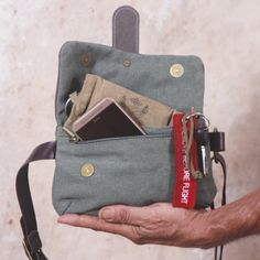 "Cross Body Fanny Pack, Leather and Canvas Hip Bag, Bum Bag, Fanny Pack, Unique Hip Bag, Green Canvas Bag, Soft Leather Bag, Festival Bag This is one of my favorite style of bags. It is practical but has unique design elements that makes it stand out from the crowd! This hip bag is lovingly handmade from the finest, softest, Italian leather, which is so lovely to touch, and super durable. Closes securely and conveniently with two strong magnetic clasps. This bag is perfect for wearing at festiva Green Belt Bag With Pockets For On-the-go, Travel Belt Bag With Zipper Pouch, Travel Crossbody Belt Bag With Zipper, Daily Use Chest Bag With Zipper Pouch, Everyday Zipper Pouch Belt Bag, Travel Belt Bag Satchel With Removable Pouch, Travel Belt Bag Satchel With Cell Phone Pocket, Everyday Pouch Chest Bag With Zipper Pocket, Everyday Use Pouch Chest Bag With Zipper Pocket