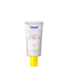 GLOWSCREEN™ SPF 40 is a lightweight, pearlescent formula that hydrates the skin, while acting as a luminous, makeup-gripping primer. SPF hack: It also doubles as a highlighter wherever you want an extra little dose of (sun)shine. | Supergoop! Glowscreen SPF 40 - Sunrise, 50 ml | Dermstore Super Goop, Supergoop Glowscreen, Luminous Makeup, Sun Shine, Body Skin Care, Sunrise Sunset, Christmas List, Highlighter, Beauty Skin