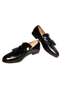 Shop for Artimen Black Pure Leather Leather Tassel Loafers for Men Online at Aza Fashions Elegant Tassel Loafers With Brogue Detailing And Cap Toe, Black Plain Toe Tassel Loafers, Business Wingtip Dress Shoes With Tassels, Formal Black Tassel Loafers, Elegant Leather Tassel Loafers With Cap Toe, Black Formal Tassel Loafers In Classic Style, Formal Leather Dress Shoes With Tassels, Classic Leather Business Shoes With Tassels, Business Leather Oxfords With Tassels