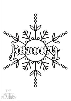 a snowflake with the word january written in it