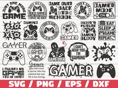 some stickers that are on the side of a wooden wall with text saying gamer