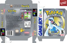 the back and front cover of a nintendo gameboy color box with an image of pikachu on it