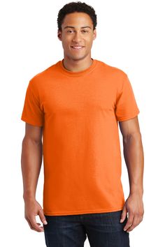 Adult Ultra Cotton® 6 oz. T-Shirt - SAFETY ORANGE - S | Gildan Adult Ultra Cotton T-Shirt in S. Orange Size Small 2000, 0 Wholesale T Shirts, Red Kap, Orange Texas, Blank T Shirts, Work Wear Women, Zip Sweatshirt, Cotton T Shirt, Vest Jacket, White Undershirt