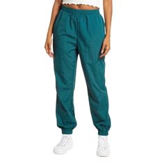 New With Tags Never Worn Urban Nylon Parachute Pants For Spring, Spring Urban Nylon Parachute Pants, Urban Style Nylon Parachute Pants For Spring, Green Nylon Parachute Pants Athleisure, Green Nylon Parachute Pants For Athleisure, Casual Nylon Bottoms With Elastic Waistband, Fall High Waist Nylon Bottoms, Trendy High Waist Nylon Cargo Pants, Trendy Stretch Bottoms For Outdoor