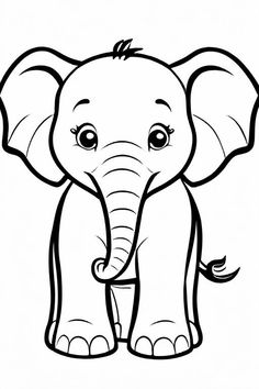 an elephant with big ears coloring page