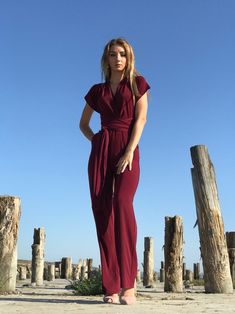 Wedding bridesmaid wrap romper Infinity convertible jumpsuit | Etsy Burgundy Jumpsuit Wedding, Bridesmaid Pantsuit Wedding, Semiformal Wedding Attire, Bridesmaid Pantsuit, Pantsuit Wedding, Convertible Jumpsuit, Bridesmaid Rompers, Infinity Jumpsuit, Bridesmaid Jumpsuit