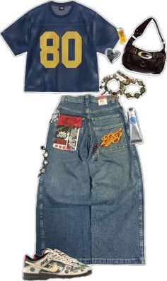 Streetwear Fashion Y2k, Concert Fashion, Diy Vetement, Fashion Y2k, Y2k Clothes, Jeans Outfit