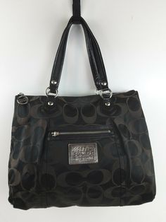 Find Coach Signature 16290 Poppy Black Sateen Shoulder Handbag Purse Tote on eBay in the category Clothing, Shoes & Accessories>Women>Women's Bags & Handbags. Handbag Inspiration, Coach Tote, Pretty Bags, Big Bags, Coach Bag, Shoulder Handbag, Handbag Purse, Women's Bags, Shoulder Handbags