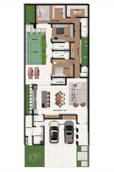 #plantahumanizada #plantabaixa #casa200m² #casa #piscina 10x20 House Plans, Small Modern House Plans, Dental Office Design Interiors, Duplex Design, Building House Plans Designs, Architectural Floor Plans