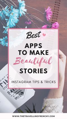 a person holding a cup with the text best apps to make beautiful stories instagram tips and tricks