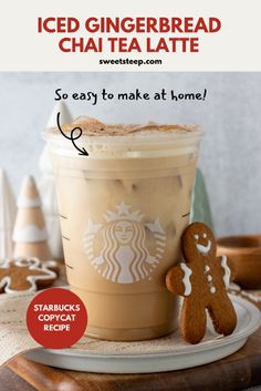 Milk Chai Tea, Cold Coffee Drinks Recipes, Chai Tea Latte Starbucks, Warm Drinks Recipes, Chai Tea Latte Recipe, Iced Gingerbread, Starbucks Holiday Drinks, Fall Drink Recipes, Chai Tea Recipe