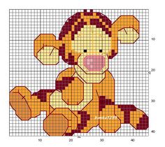 a cross stitch pattern of a stuffed animal