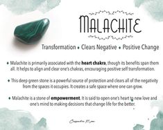 Malachite Crystal Meaning, Pictures Of Crystals, Malachite Crystal, Crystal Guide, Gemstone Properties, Gemstone Meanings, Crystal Therapy