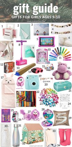 the ultimate gift guide for girls ages 3 - 10 includes gifts, toys and more