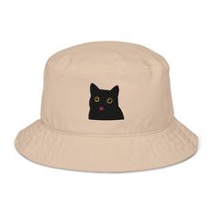 * 100% cotton twill This product is designed by me (MangoSmoothies) and manufactured by Printful. NOTE: Printful does not accept cancellations or returns. All sales are final. Black Cat Embroidery, Funny Bucket Hats, Cat Embroidery, Black Kitty, Bucket Hat Black, Trucker Cap, Cotton Twill, Black Cat, Caps Hats