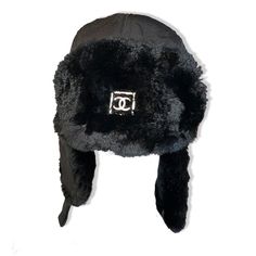 Chanel Logo Trapper Hat Nylon And Authentic Fur Metal Logo Perfect Condition Rare Accessory Inspo, Trapper Hat, Trapper Hats, Chanel Logo, Chanel Accessories, Clothing Mockup, Fur Hat, Fashion Wishlist, Metal Logo