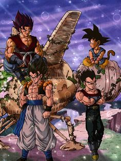 the dragon ball characters are posing for a photo