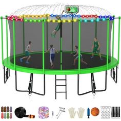 Jump Into Fun - Jump Into Fun! Fun Entertainment Accessory Pack Enhance your trampoline experience with our Fun Entertainment Accessory Pack. The gift pack contains 1 x 16-color LED light, 1 x sprinkler, and 8 pairs of non-slip trampoline socks. Please note: This gift pack ships SEPARATELY! As the accessory pack and trampoline are sent from different warehouses, they may arrive at different times. For any inquiries, our friendly customer service team is always available to assist. Galvanized Ste Trampoline Jump, Trampolines, Accessories Packing, Basketball Hoop, Magical Christmas, 4 Kids, Led Color, Frame Design, Family Fun