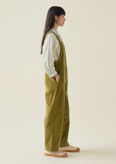 Gardencore Outfit, Cord Dungarees, Easy Shape, Cotton Cord, High Waisted Trousers, Dungarees, Wide Straps