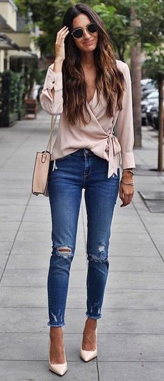 Ripped Jeans Outfit, Summer Work Outfits, Cute Winter Outfits, Inspired Outfits, Inspiration Mode