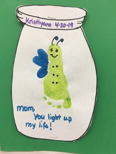 a child's drawing of a jar with the words mom, you light up my life