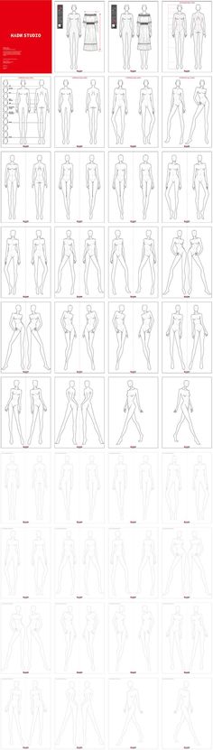 the instructions for how to draw people in different poses and body shapes, with each drawing on