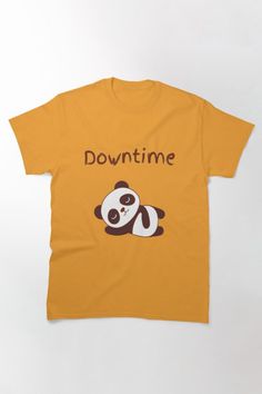 panda bear tshirt aesthetic featuring a cute bear laying down with the words downtime above it. Tshirt Aesthetic, Cute Bear, Cute Bears, Panda Bear