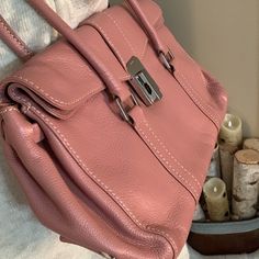 Authentic Euc Pink Prada Soft Yet Thick Leather Purse That Has All Of The Prada Detail, Adjustable Interior Snaps For Comfort Sizing. Gorgeous And Quality. Will Last For Years. Pink Prada, Prada Pink, Prada Bags, Leather Purse, Pink Leather, Leather Purses, Soft Pink, Prada, Purse