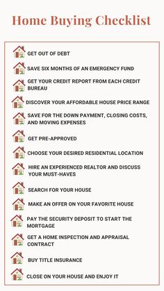 home buying checklist Buying A House Savings Plan, New Home Build Checklist, How To Buy A Home, How To Buy A House, House Buying Checklist, How To Save For A House, Buying A Home Checklist, Buying First Home Aesthetic, Buying A House First Time