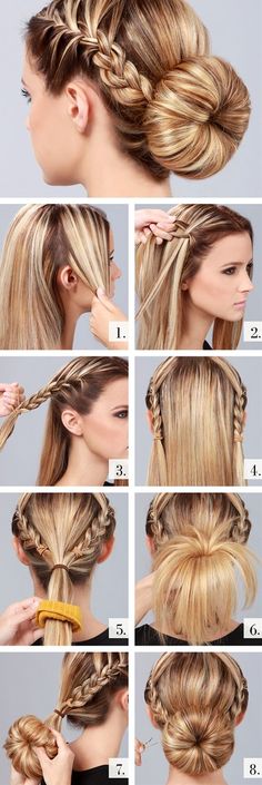 When it comes to styling hair, you simply cannot go wrong with braids. Whether your hair is long and thick or medium length and thin, whether it's summer or winter, braids are perfect for any time and situation. Need something fancy? Adorn your braid with Sock Bun Hairstyles, Beauty Tutorial, French Braids, Bun Tutorial, Popular Hairstyles, Beauty Tutorials