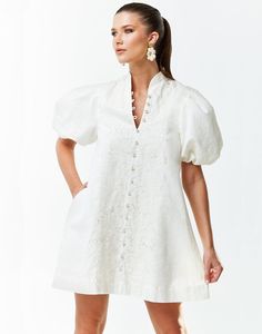 Modern Barong, Linen Mini Dress, Daytime Dresses, Embroidered Linen, Red Mini Dress, Mini Shift Dress, Lace Mini Dress, White Mini Dress, Mandarin Collar