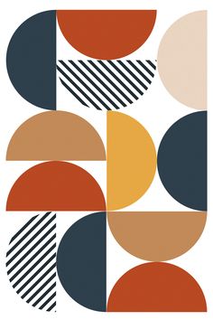 an art print with geometric shapes and lines