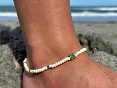 Ankle Bracelets Boho, Gift Ideas Handmade, Bracelets Boho, Jewelry Gift Ideas, Anklets Boho, Jupiter Fl, Ideas Handmade, Aquamarine Beads, Miyuki Beads