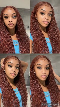 Curly Ginger Wig, Frontal Wig Hairstyles, Ginger Hair Color, Protective Hairstyles Braids, Pretty Braided Hairstyles, Curly Wig, Baddie Hairstyles