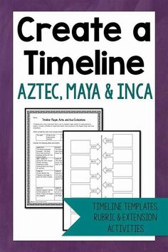 a book cover with the title, create a time line az tec, mayo & inca