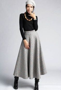 66 ideas for skirt long boots winter #skirt #boots Maxi Skirt Winter, Skirt Pattern Free, Plaid Wool Skirt, Long Skirt Outfits, Trendy Skirts, Skirt Patterns Sewing, Skirt Maxi, Winter Skirt, Sewing Skirts