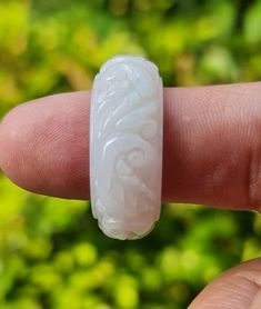 Rare Hand Carved Jadeite Round Ring Band or Thumb Ring US Size | Etsy Vietnam Carved Jade Ring Jewelry, Carved White Rings For Gifts, Carved White Rings For Gift, White Carved Rings For Gift, Carved White Rings For Wedding, White Carved Ring For Anniversary, White Carved Rings For Wedding, Carved White Wedding Rings, White Carved Anniversary Ring