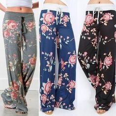 Yoga Clothes Boho, Wide Leg Pants Plus Size, Floral Trousers, Printed Flare Pants, Sports Sweatpants, Floral Print Pants, Fashion Bottoms, Clothing Pants, Wide Leg Linen Pants