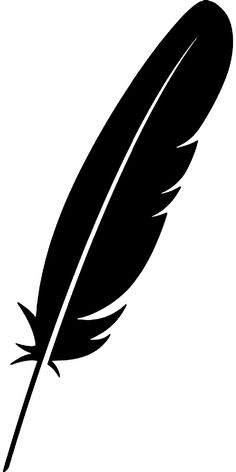 a black and white silhouette of a feather